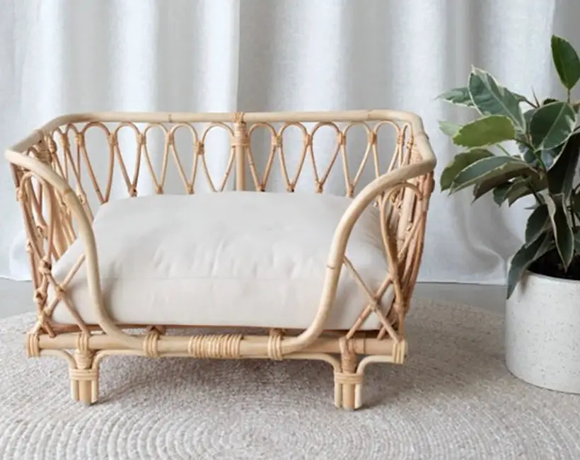 Handcrafted Rattan Pet Bed