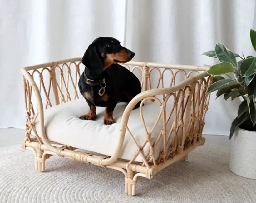 Handcrafted Rattan Pet Bed