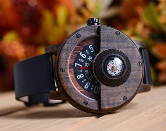 Cool Handmade Compass Wood Watch Crafted from 100% Natural Walnut