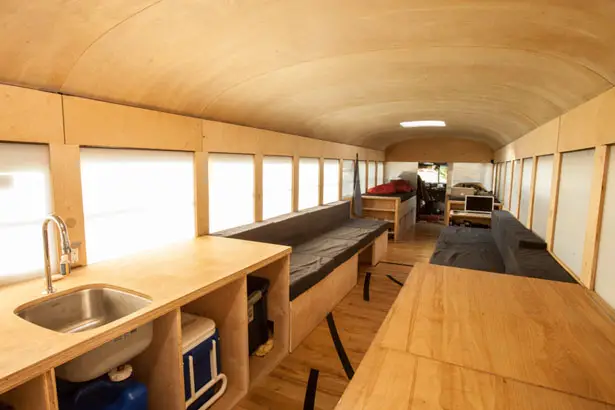 Hank Bought A Bus Project Transformed A School Bus Into A Tiny Living Space