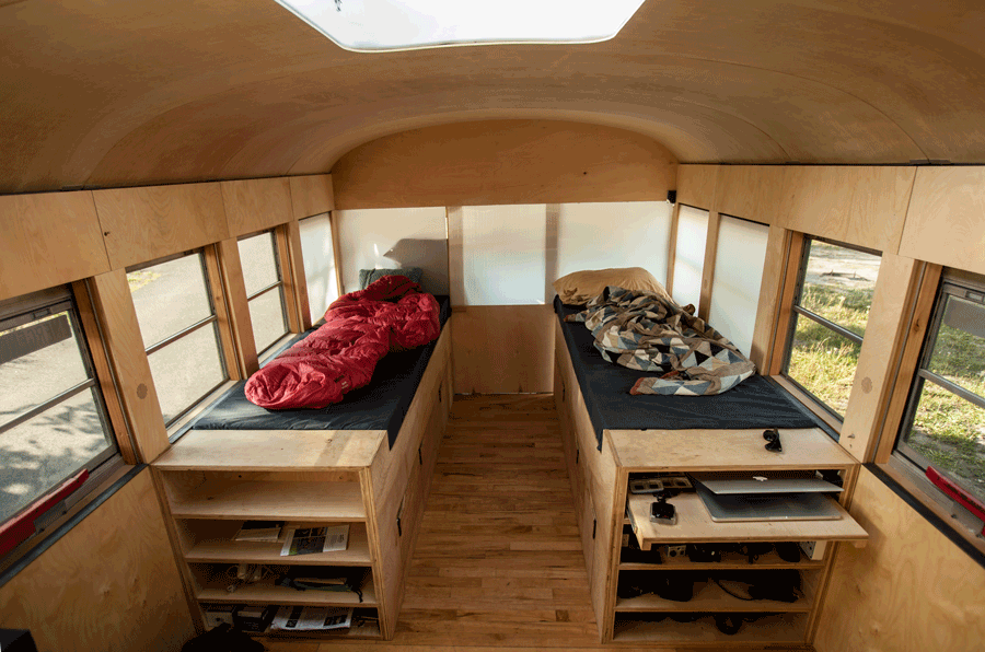 Hank Bought A Bus Project Transformed A School Bus Into A Tiny Living Space