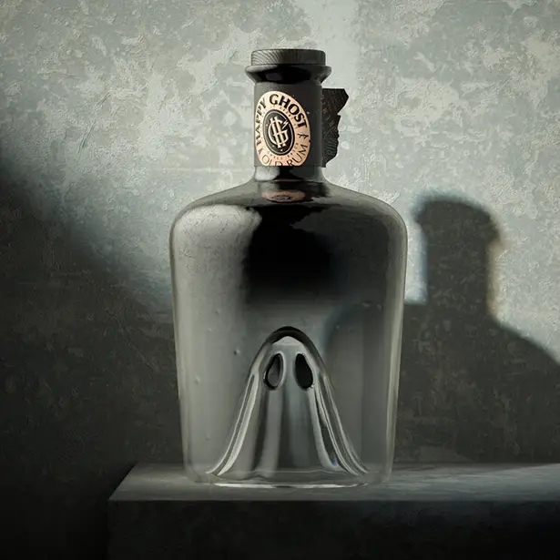 Happy Ghost Rum Bottle Packaging by Pavla Chuykina