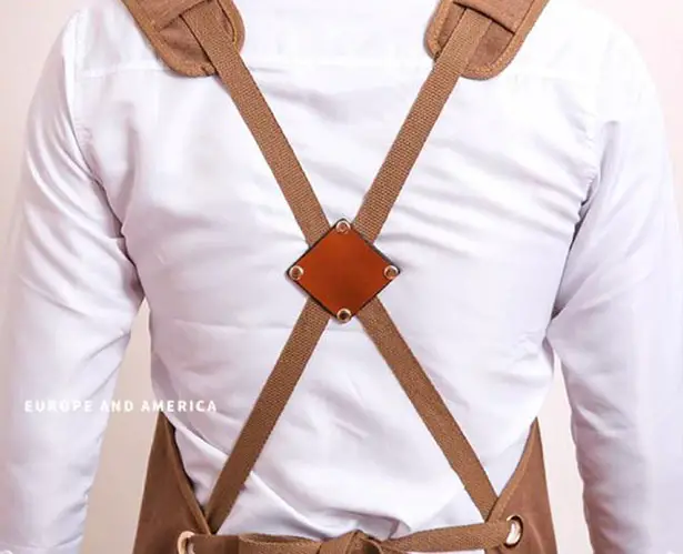 Heavy-Duty Waxed Canvas Apron Features Tool Pockets and Cross Back Straps