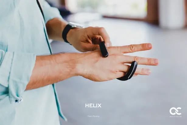 Helix Wearable Cuff with Stereo Bluetooth Earbuds : No More Tangled Earbuds