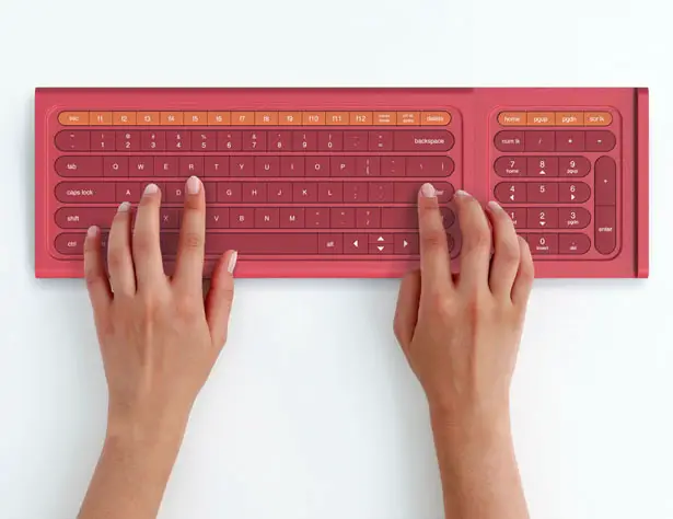 Modern Hidekey Compact Keyboard with Retractable Number Pad by Yeongseok Go
