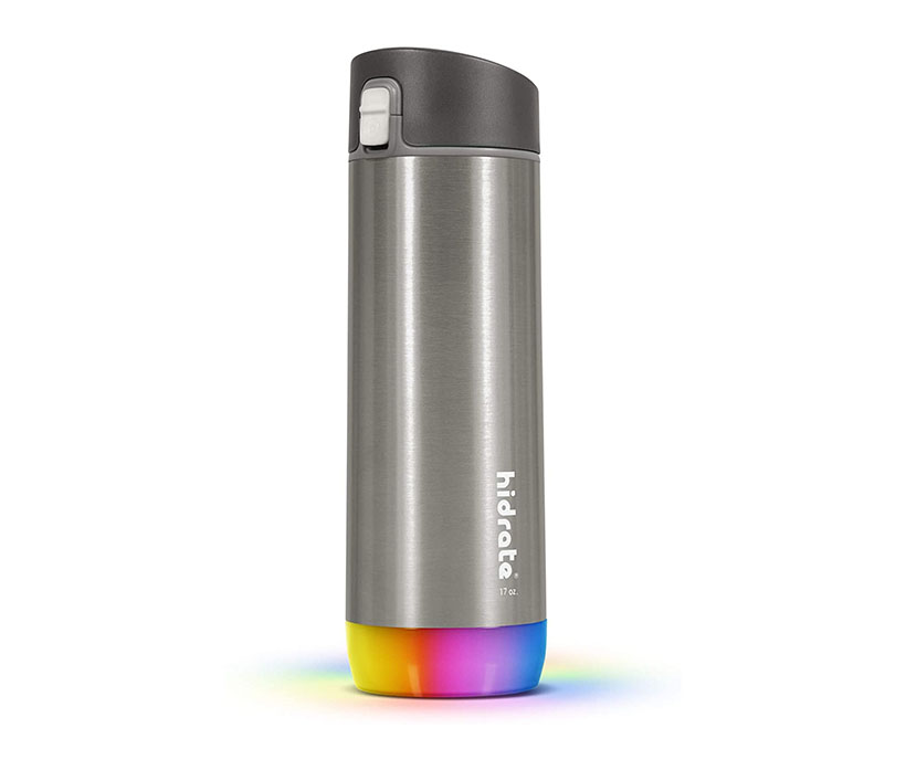 HidrateSpark STEEL Smart Water Bottle, Tracks Water Intake & Glows to Remind You to Stay Hydrated