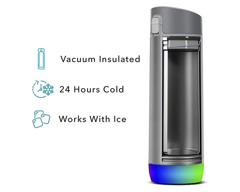 HidrateSpark STEEL Smart Water Bottle, Tracks Water Intake & Glows to Remind You to Stay Hydrated