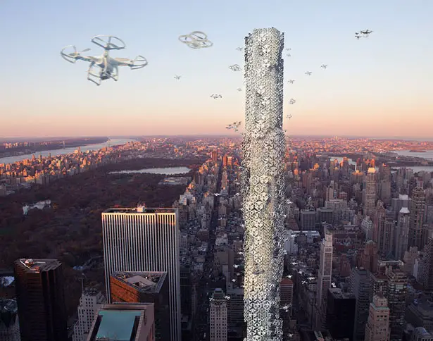 Hive Drone Skyscraper – Central Control Station for Drones