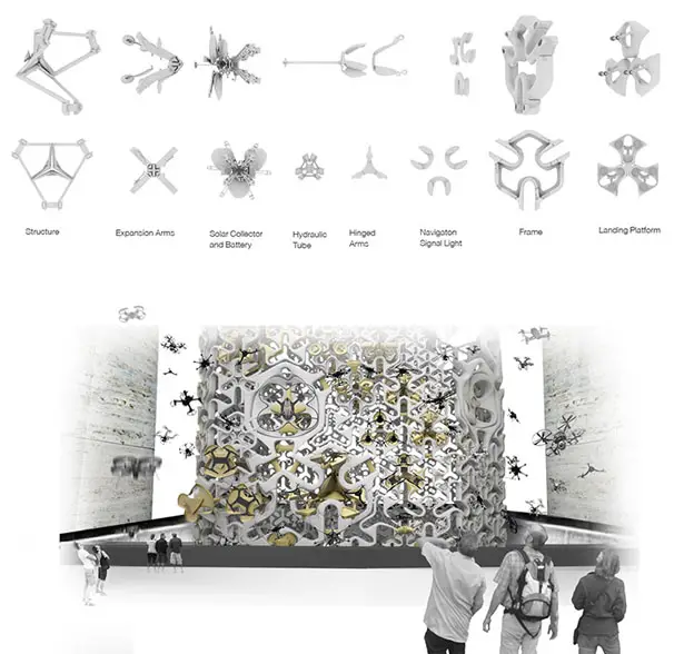 Hive Drone Skyscraper by Hadeel Ayed Mohammad, Yifeng Zhao, and Chengda Zhu