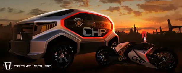 Honda CHP Drone Squad : Futuristic Highway Patrol Vehicle for 2025