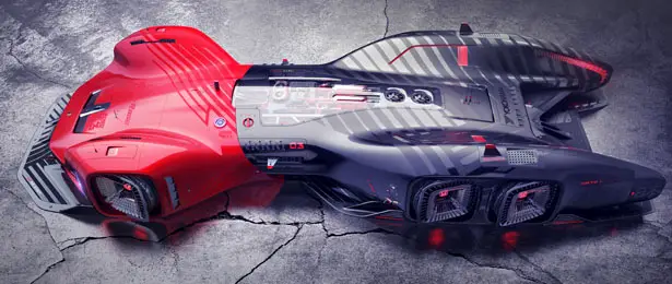 Futuristic Honda Cyberrace for Future Racecar Competition by Frederic Le Sciellour