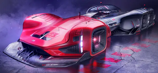 Futuristic Honda Cyberrace for Future Racecar Competition by Frederic Le Sciellour