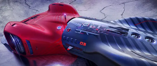 Futuristic Honda Cyberrace for Future Racecar Competition by Frederic Le Sciellour