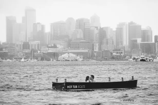 Cruising on Lake Union While Lounging in Hot Tub Boat