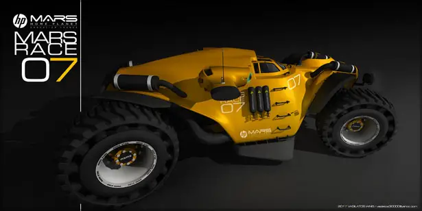 Futuristic HP MARS RACE 07 Concept Vehicle for MARS by Vasilatos Ianis