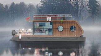 HUBLO Modern Houseboat Concept for A Family of Four