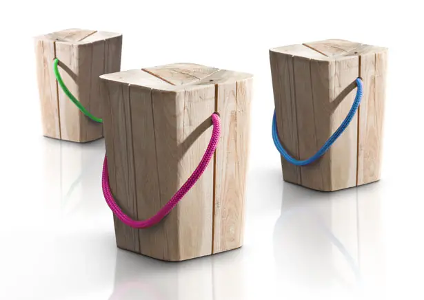 Hug Monolith Wooden Stool by Emo Design for Elite