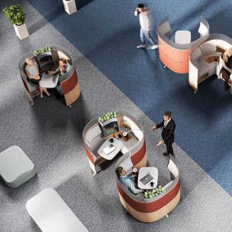 Hug Working Lounge Provides Modern, Private Office Lounge Seating System