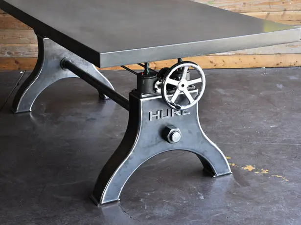 Hure Crank Table by Vintage Industrial Furniture