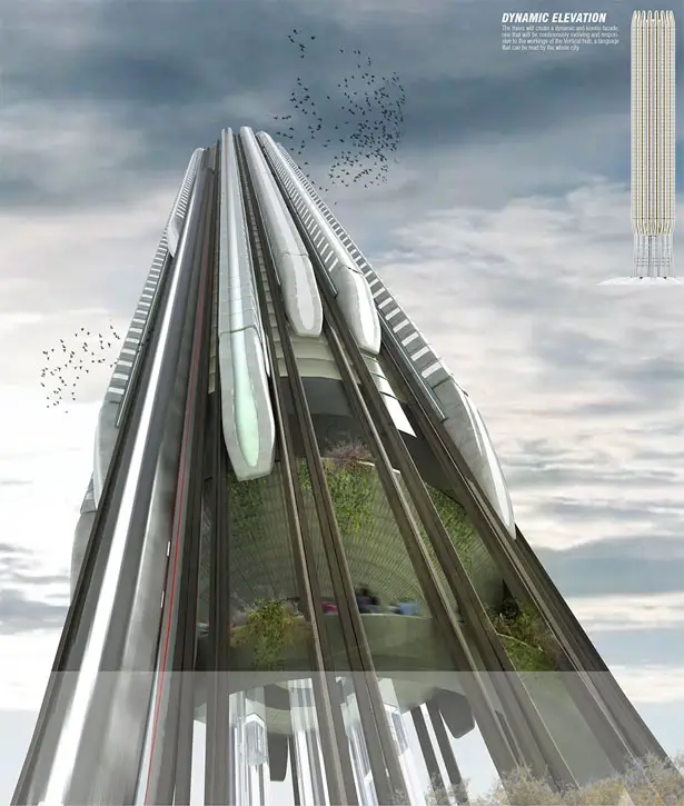 Hyper-Speed Vertical Train Hub by Christopher Christophi and Lucas Mazarrasa