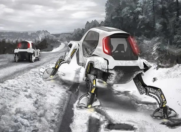 Hyunda Elevate - Futuristic Walking Car Concept with Robotic Legs