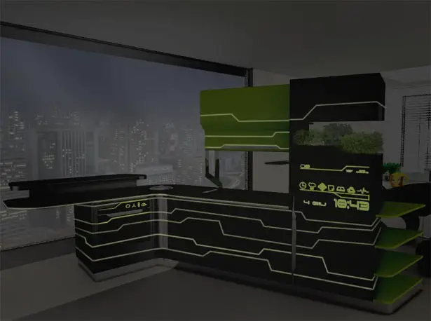 ifood remote controlled modular kitchen concept