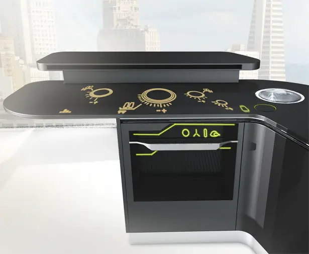 ifood remote controlled modular kitchen concept