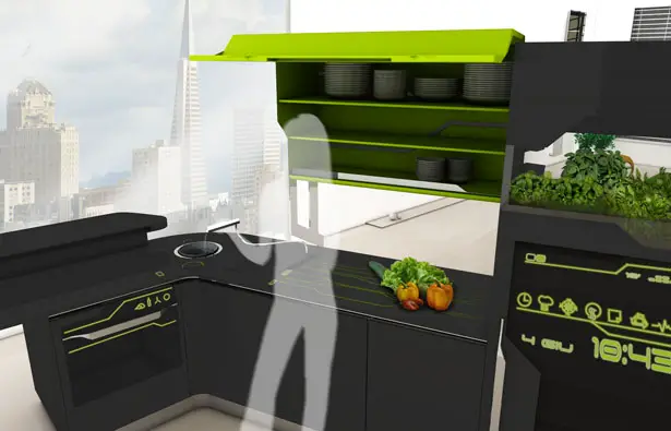 ifood remote controlled modular kitchen concept