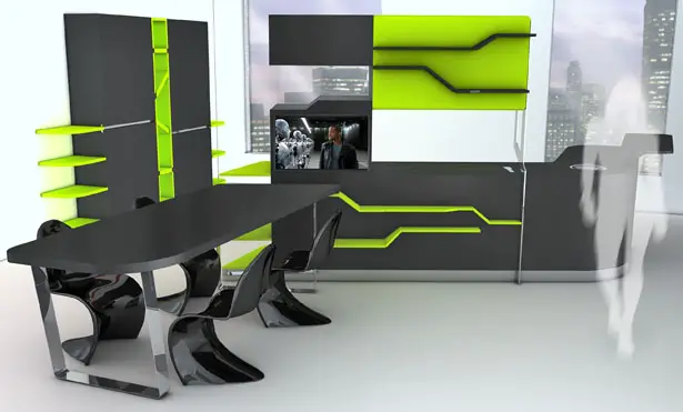 ifood remote controlled modular kitchen concept
