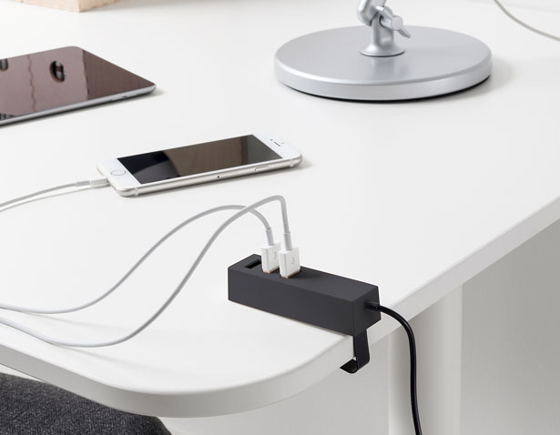 IKEA LÖRBY USB charger with Clamp