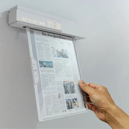 IN Electronic Newspaper Concept with Embedded Alarm Will Wake You Up to An Updated Feed of News