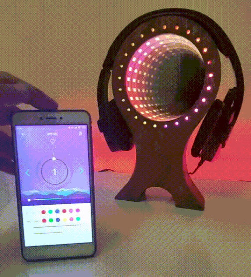 RGB LED Infinity Mirror Headset Stand