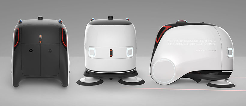 Future Interactive, Intelligent Unmanned Sweeper for City Streets by Lan Wei