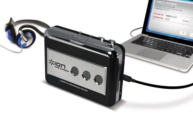 ION Tape Express Portable Analog To Digital Cassette Converter with Headphones