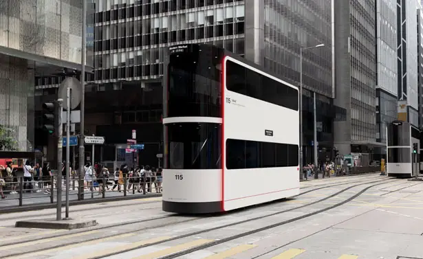 Island Double-Decker Driverless Tram for Hong Kong by Andrea Ponti