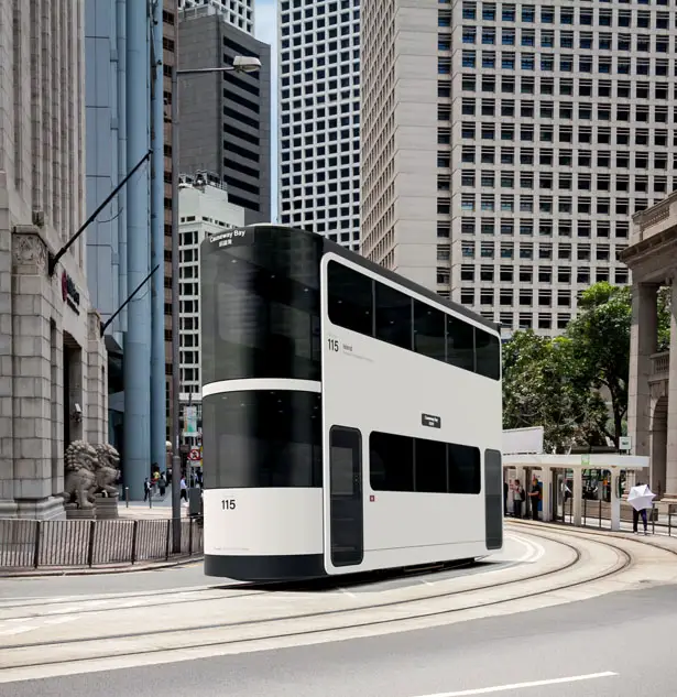 Island Double-Decker Driverless Tram for Hong Kong by Andrea Ponti