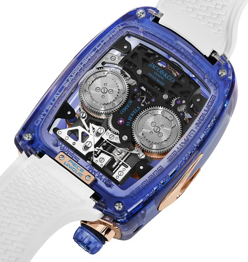 Jacob & Co. Bugatti Chiron Blue Sapphire Crystal Watch - A Miniature Bugatti's Engine on Your Wrist