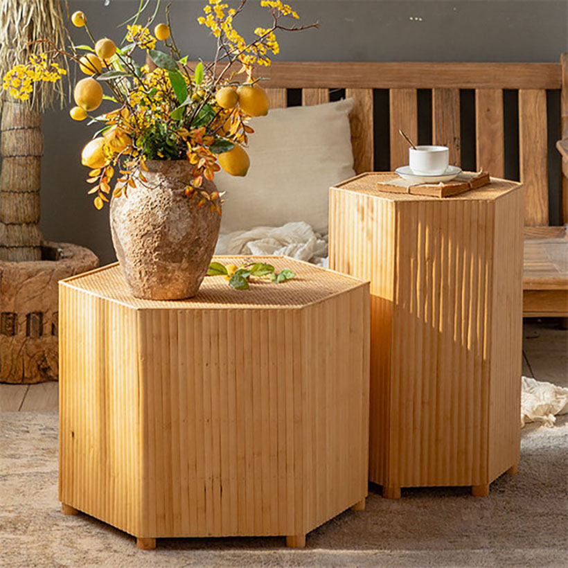 Japanese Style Rattan Side Table