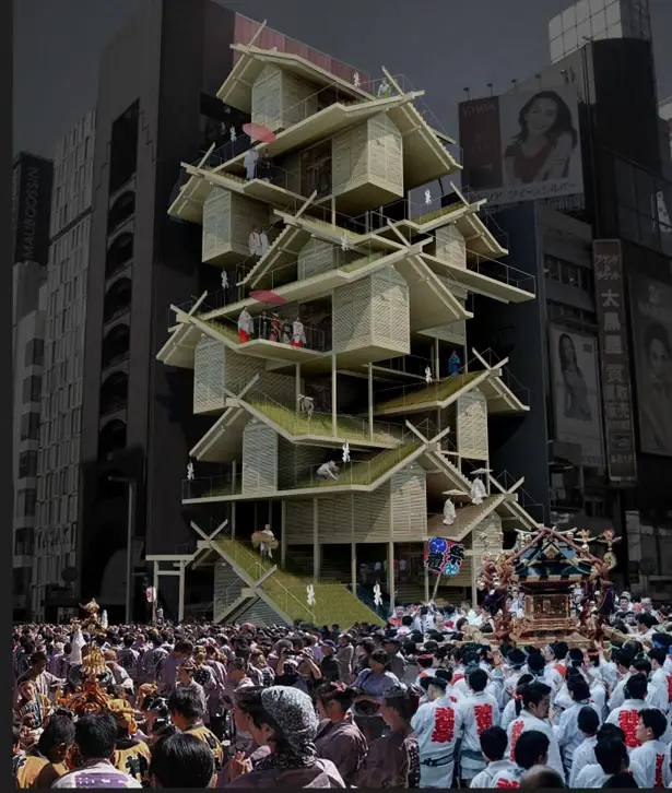 Jinja: Shinto Shrine Skyscraper by Tony Leung - eVolo Skyscraper Competition 2018