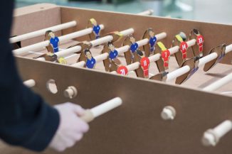 Kartoni Cardboard Foosball Table Uses Renewable Materials and 100% Recyclable