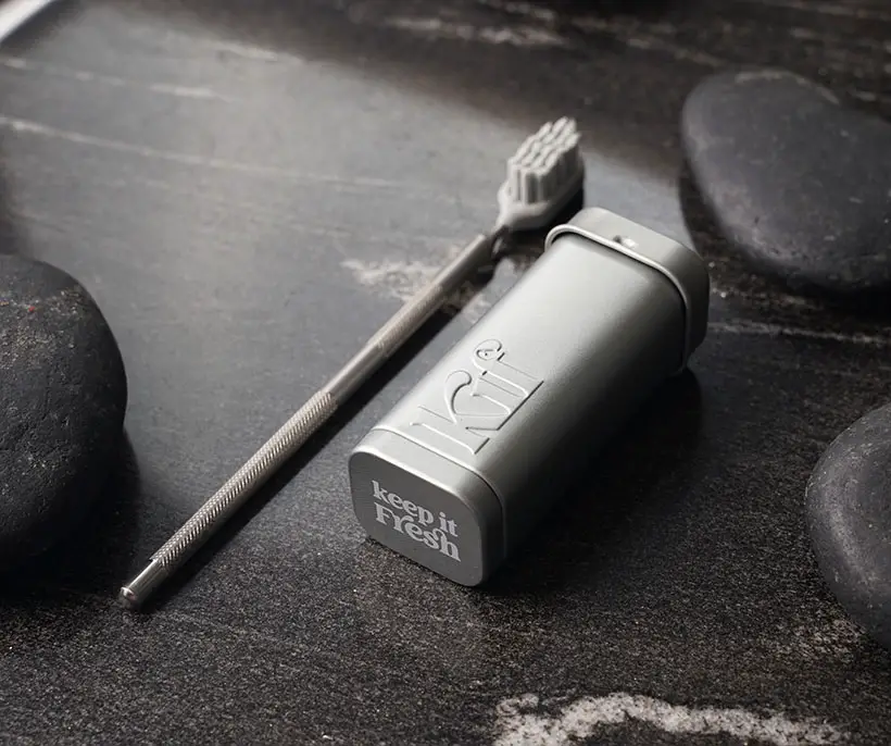 KIF Pocket-Sized Titanium Toothbrush Kit