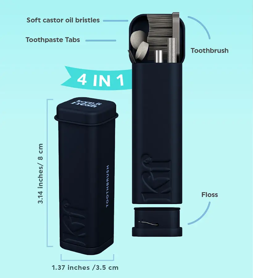 KIF Pocket-Sized Titanium Toothbrush Kit