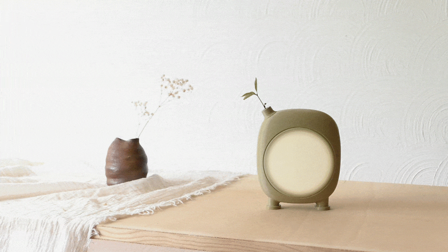 Kodo Pottery Ceramic Alarm Clock by Pascal Grangier