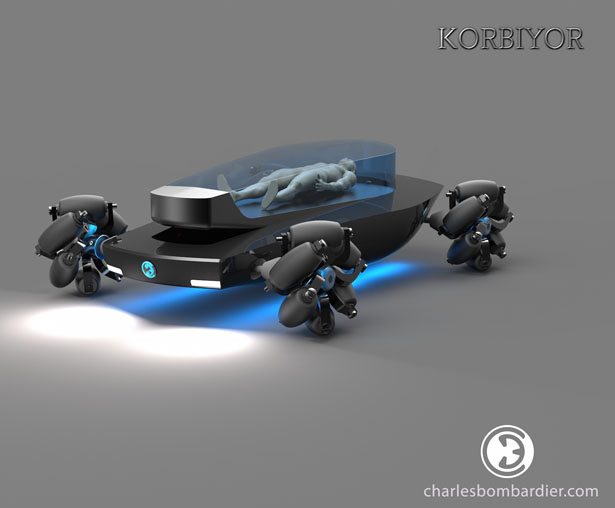 Korbiyor Futuristic Driverless Electric Hearse by Charles Bombardier