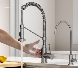 Kraus Bolden Touchless Single-Handle Kitchen Faucet Features Industrial Appearance with Professional Functionality for Home Use