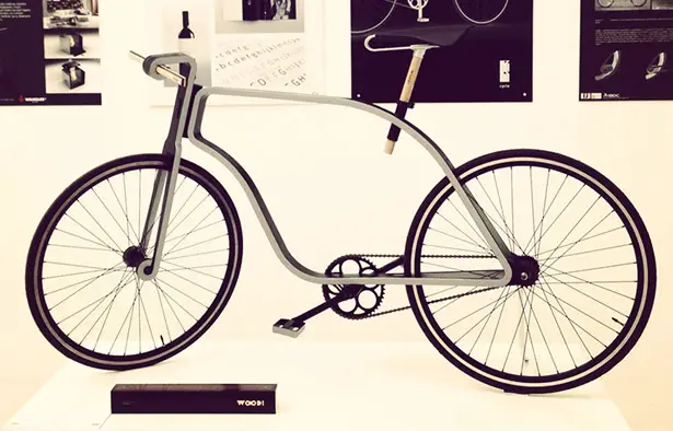 KZS Cycle Concept Bike Features Rectangular Flat Frame and Wooden Handlebar