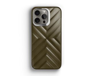 Label Noir iPhone 15 Pro Kaki Quilted Case Adds Stylish Touch to Your Phone