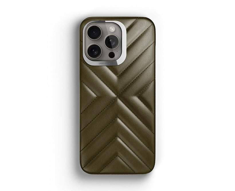 Label Noir iPhone 15 Pro Kaki Quilted Case