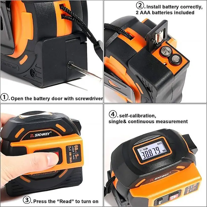 Laser Tape Measure 2in1 Digital Metric Measure