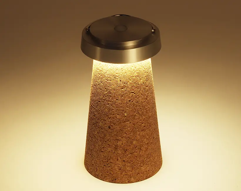 Lead Recycled Cork LED Lantern by Takanori Urata